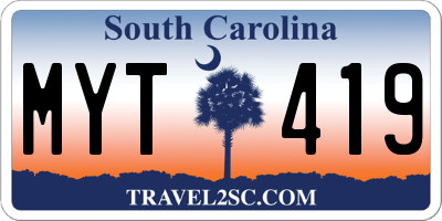 SC license plate MYT419