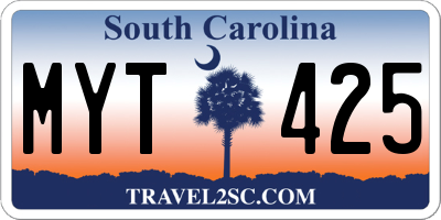 SC license plate MYT425
