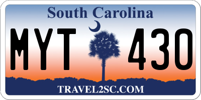 SC license plate MYT430