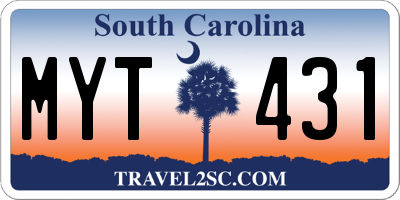 SC license plate MYT431