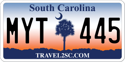 SC license plate MYT445