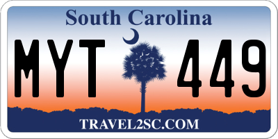 SC license plate MYT449