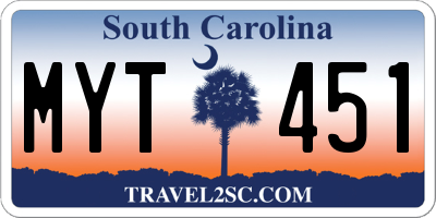 SC license plate MYT451