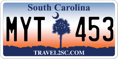 SC license plate MYT453