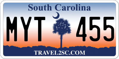 SC license plate MYT455