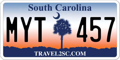 SC license plate MYT457