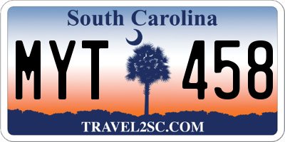 SC license plate MYT458