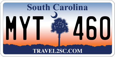 SC license plate MYT460
