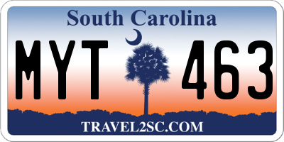 SC license plate MYT463