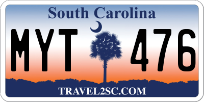 SC license plate MYT476