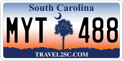 SC license plate MYT488
