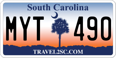 SC license plate MYT490