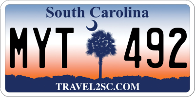 SC license plate MYT492