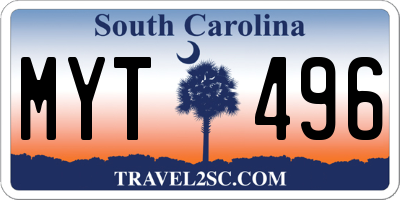 SC license plate MYT496