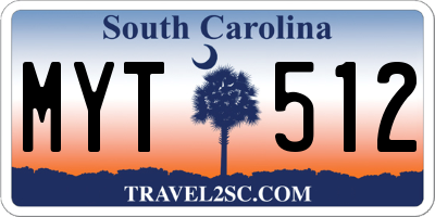 SC license plate MYT512