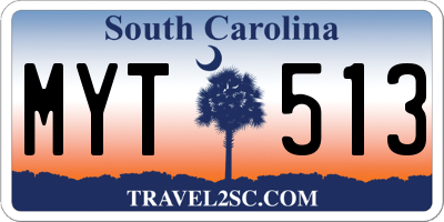 SC license plate MYT513