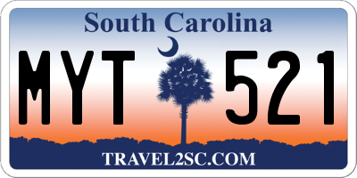 SC license plate MYT521