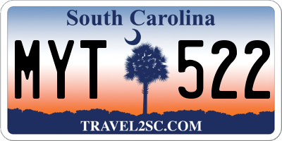 SC license plate MYT522