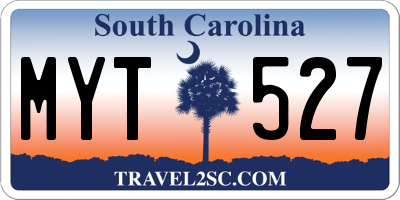 SC license plate MYT527