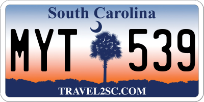SC license plate MYT539