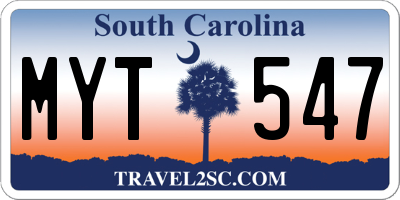 SC license plate MYT547