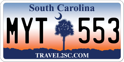 SC license plate MYT553