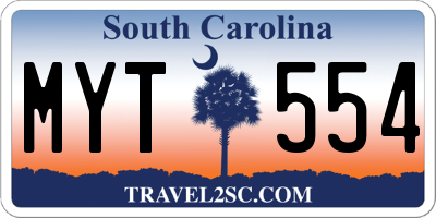 SC license plate MYT554