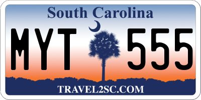 SC license plate MYT555