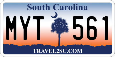 SC license plate MYT561