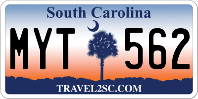 SC license plate MYT562
