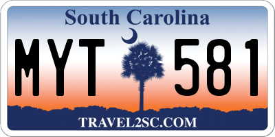 SC license plate MYT581
