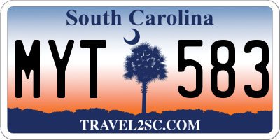 SC license plate MYT583