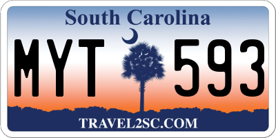 SC license plate MYT593