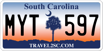 SC license plate MYT597
