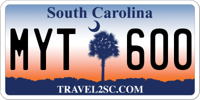 SC license plate MYT600