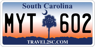 SC license plate MYT602