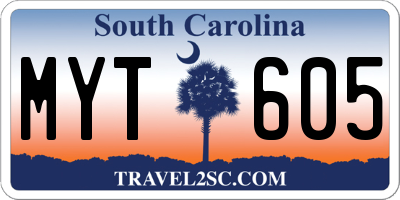 SC license plate MYT605