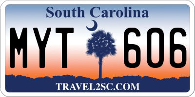 SC license plate MYT606