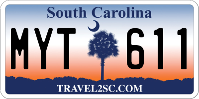 SC license plate MYT611