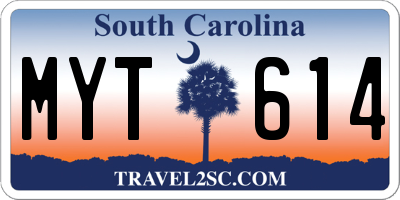 SC license plate MYT614