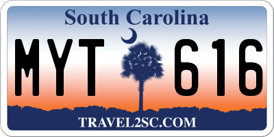 SC license plate MYT616