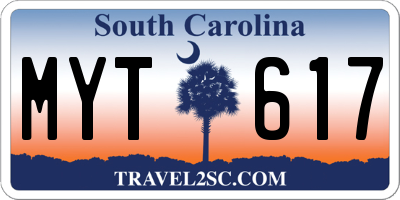SC license plate MYT617