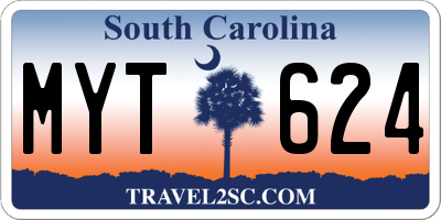 SC license plate MYT624