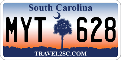 SC license plate MYT628