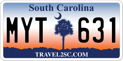 SC license plate MYT631