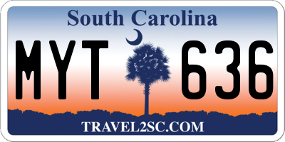 SC license plate MYT636