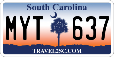 SC license plate MYT637