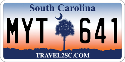 SC license plate MYT641