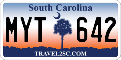 SC license plate MYT642