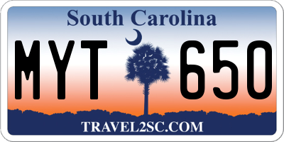 SC license plate MYT650